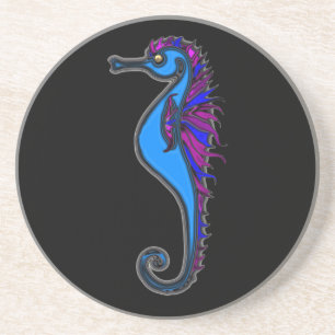 Funny seahorse zandsteen onderzetter