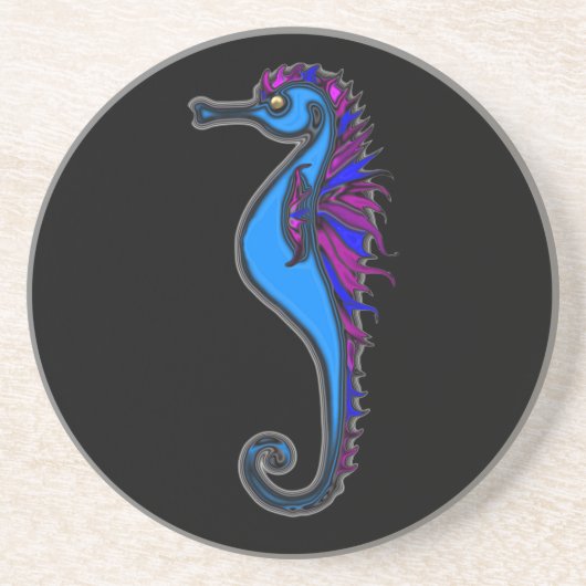 Funny seahorse zandsteen onderzetter (Voorkant)