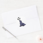 Funny Seal Animal Juggling Voetbal Ronde Sticker (Envelop)