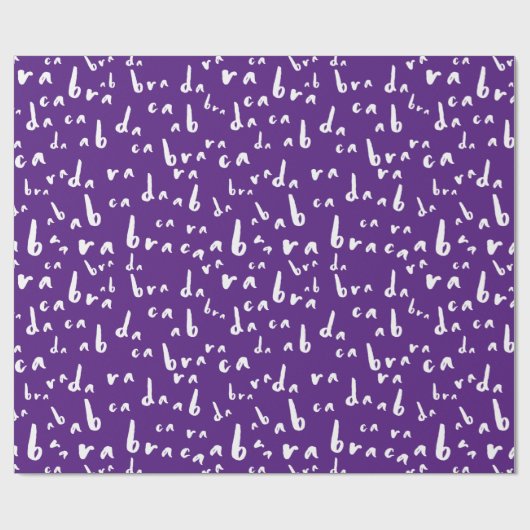 Funny Seamless Pattern Abracadabra White Text Cadeaupapier (Vlak)