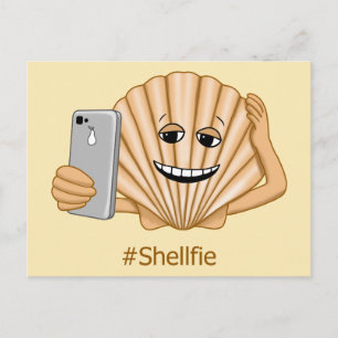 Funny Seashell die het Selfie-systeem van de mobie Briefkaart