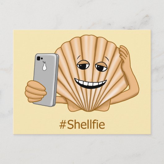 Funny Seashell die het Selfie-systeem van de mobie Briefkaart (Voorkant)