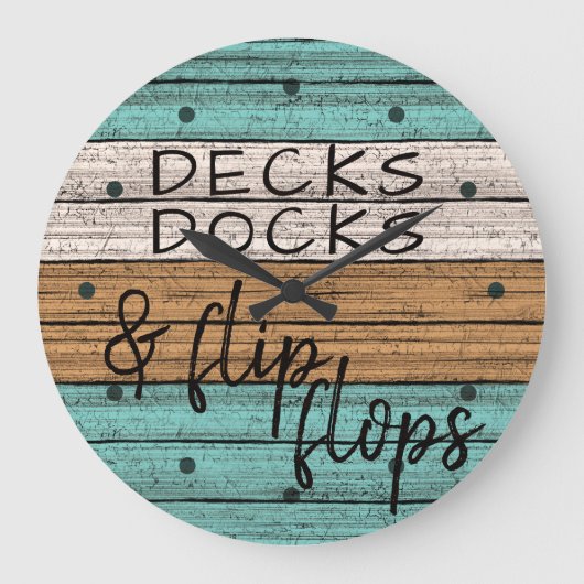 Funny Seaside Beachy Summer Quote Art Grote Klok (Voorkant)