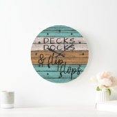 Funny Seaside Beachy Summer Quote Art Grote Klok (Huis)