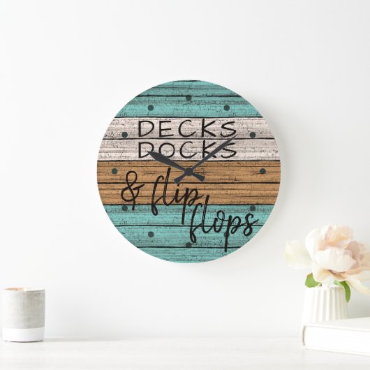 Funny Seaside Beachy Summer Quote Art Grote Klok (Huis)