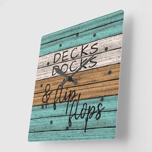 Funny Seaside Beachy Summer Quote Art Vierkante Klok (Hoek)