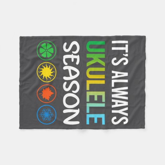 Funny Season Ukulele  Fleece Deken (Voorkant (Horizontaal))