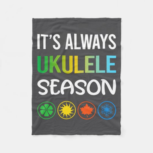 Funny Season Ukulele  Fleece Deken (Voorkant)