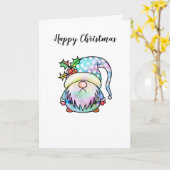 Funny Seasonal Waterverf Kerstmis Garden Gnome Kaart (Gele Bloem)