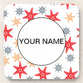 Funny Seastars and Steerwheels Pattern Bier Onderzetter (Voorkant)