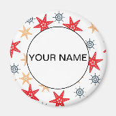 Funny Seastars and Steerwheels Pattern Magneet (Voorkant)