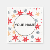 Funny Seastars and Steerwheels Pattern Servet (Voorkant)