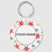 Funny Seastars and Steerwheels Pattern Sleutelhanger (Voorkant)