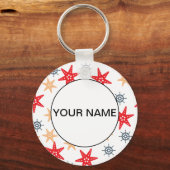 Funny Seastars and Steerwheels Pattern Sleutelhanger (Voorkant)