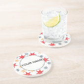 Funny Seastars and Steerwheels Pattern Zandsteen Onderzetter (Zijkant)