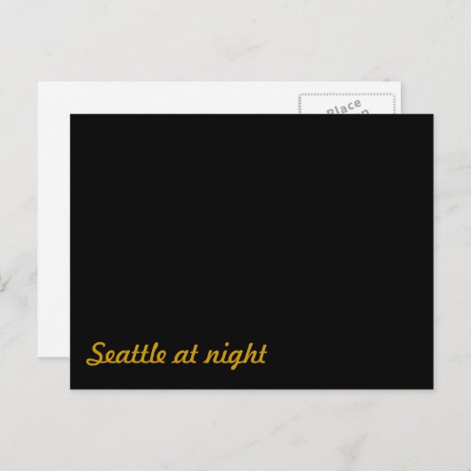 Funny: Seattle 's nachts Briefkaart (Voorkant / Achterkant)
