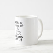 Funny Second Coffee Quote Minimal Line Art Mug Koffiemok (Voorkant rechts)