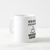Funny Second Coffee Quote Minimal Line Art Mug Koffiemok (Voorkant links)