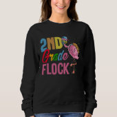 Funny Second Grade Flock Pink Flamingo First Day O Trui (Voorkant)