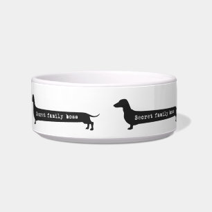 Funny Secret familie baas dachshund silhouette bow Voerbakje