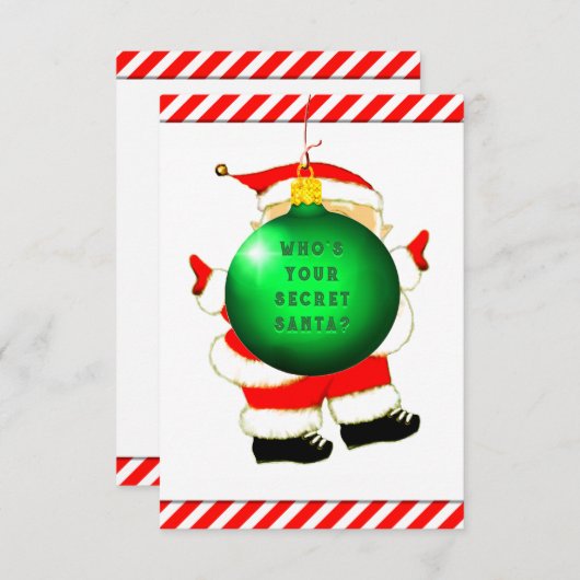 Funny Secret Santa Christmas Kaart (Voorkant / Achterkant)