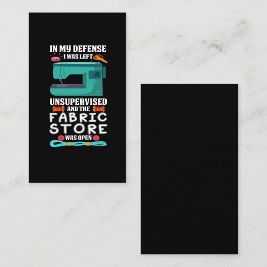 Funny Seing Quote Yarn Fabric Store humor Sewer Visitekaartje (Voorkant / Achterkant)