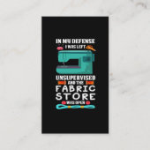 Funny Seing Quote Yarn Fabric Store humor Sewer Visitekaartje (Voorkant)