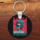 Funny Seizure - Paars lintje voor Epilepsy Awarene Sleutelhanger (Voorkant)