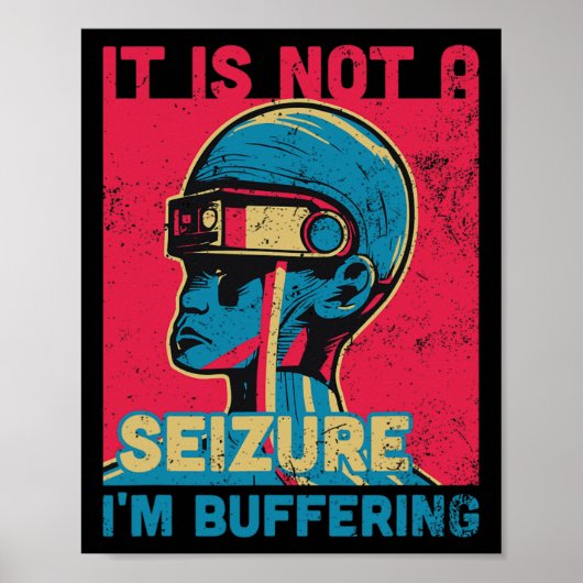 Funny Seizure - Purple Ribbon For Epilepsy Awarene Poster (Voorkant)