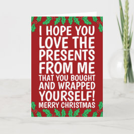 Funny Self-Bared Gifts Merry kersttypografie Feestdagen Kaart
