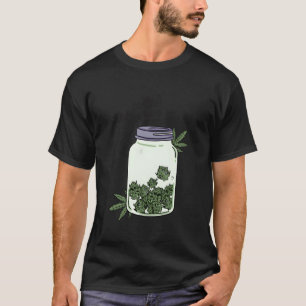 Funny Self Care Mason Jar Weed  Retro T-shirt
