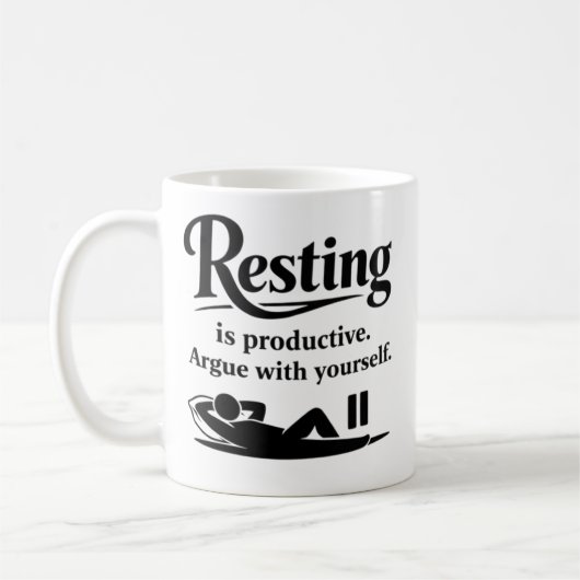 Funny Self Care Mug – Resting Is Productive Koffiemok (Links)