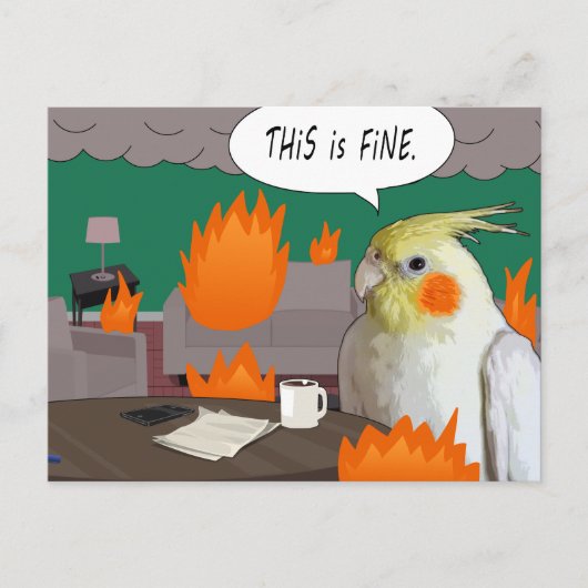 Funny Self Isolating Cockatiel Home Quarantine Briefkaart (Voorkant)