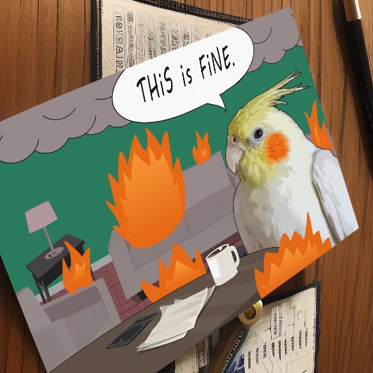 Funny Self Isolating Cockatiel Home Quarantine Briefkaart