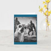 Funny Selfie Cryptid Chihuahua Humor Sasquatch Big Kaart (Gele Bloem)