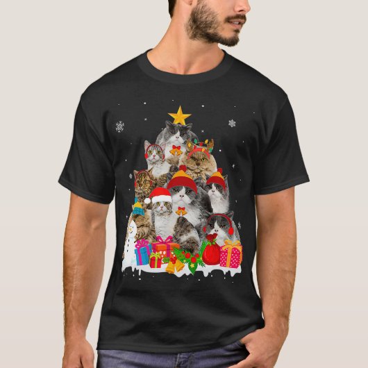 Funny Selkirk Rex-kerstboompat met deksel over Gif T-shirt (Voorkant)