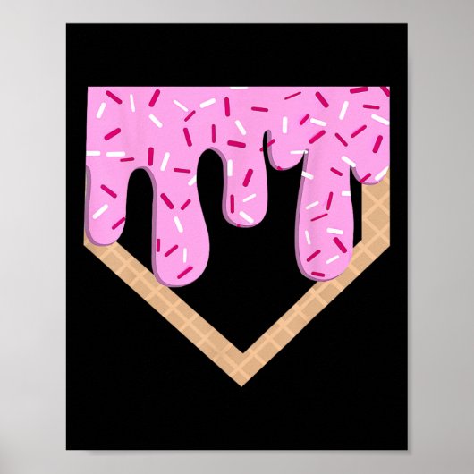Funny Sell Ice Cream Dripping Sell Home Bord Drip Poster (Voorkant)