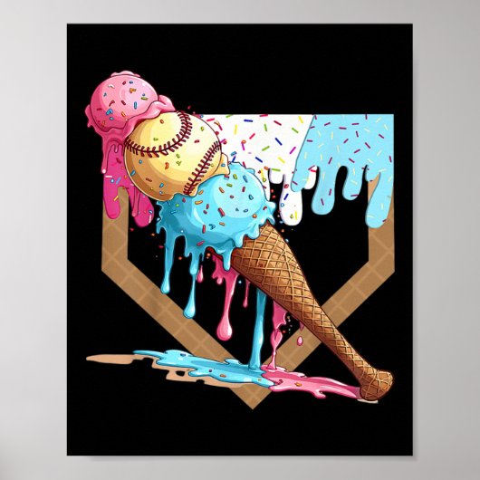 Funny Sell Ice Cream Dripping Sell Home Bord Drip Poster (Voorkant)
