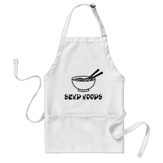 Funny Send Noods Chinese voedselkaak Pocket Apron Standaard Schort (Voorkant)