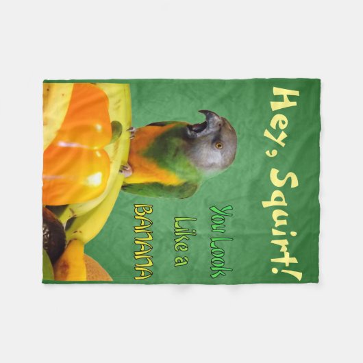Funny Senegal Parrot Fleece Deken (Voorkant (Horizontaal))