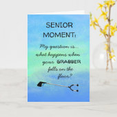 Funny Senior Add Name Age Happy Birthday Card Kaart (Gele Bloem)