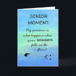 Funny Senior Add Name Age Happy Birthday Card Kaart<br><div class="desc">Echt verhaal. Vraag om een back-up grabber voor uw verjaardag. :) Dilemma opgelost. We bieden een subtiele prik aan de jarige door hem te waarschuwen voor wat er gaat komen als hij ouder wordt. Dingen waar we nooit aan dachten toen we jonger waren. Goede kaart voor familie of vrienden of...</div>