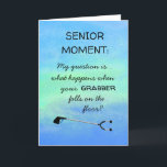 Funny Senior Add Name Age Happy Birthday Card Kaart<br><div class="desc">Echt verhaal. Vraag om een back-up grabber voor uw verjaardag. :) Dilemma opgelost. We bieden een subtiele prik aan de jarige door hem te waarschuwen voor wat er gaat komen als hij ouder wordt. Dingen waar we nooit aan dachten toen we jonger waren. Goede kaart voor familie of vrienden of...</div>