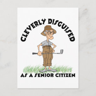 Funny Senior Citizen Golfer Briefkaart