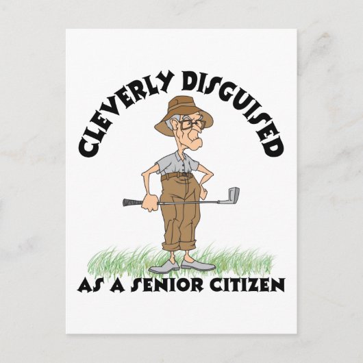 Funny Senior Citizen Golfer Briefkaart (Voorkant)