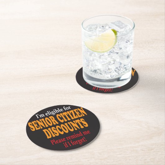 Funny Senior Citizen Kortingen Ronde Kartonnen Onderzetter (Insitu)