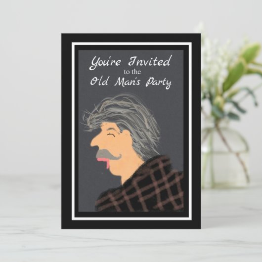Funny Senior Citizen Old Man Birthday Party Kaart (Staand voorkant)