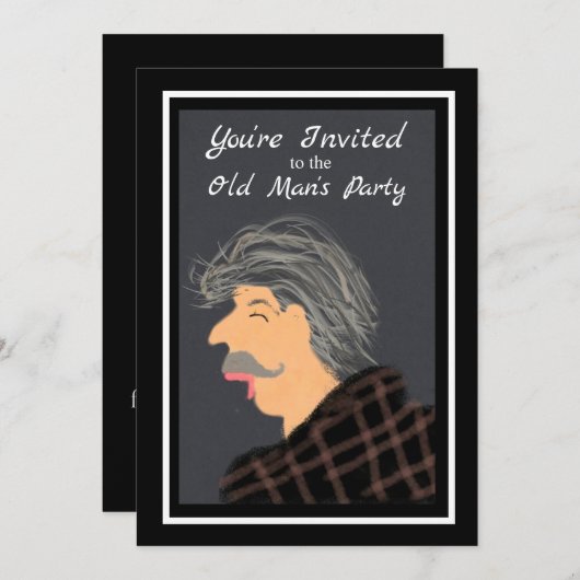 Funny Senior Citizen Old Man Birthday Party Kaart (Voorkant / Achterkant)