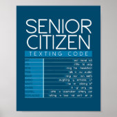 Funny Senior Citizen TexCode Cool Grandpa Poster (Voorkant)