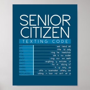 Funny Senior Citizen TexCode Cool Grandpa Poster
